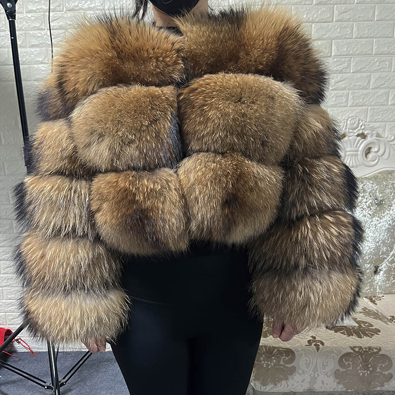 Winter Clothing Deals - Taglie forti Top in pelliccia marrone