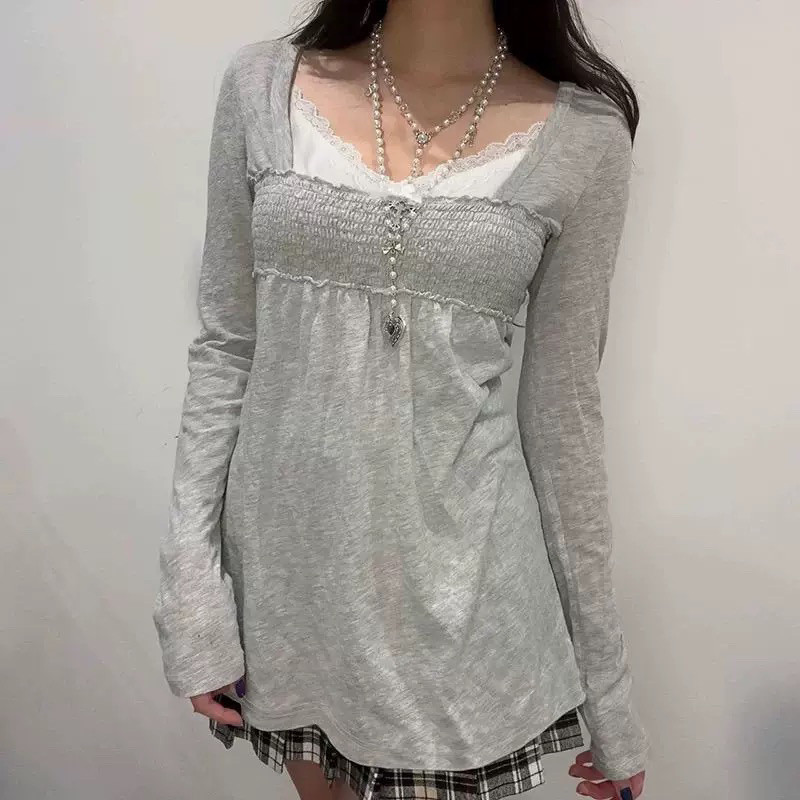 Winter Clothing Aesthetic - T-shirt da donna stile retrò americano,
