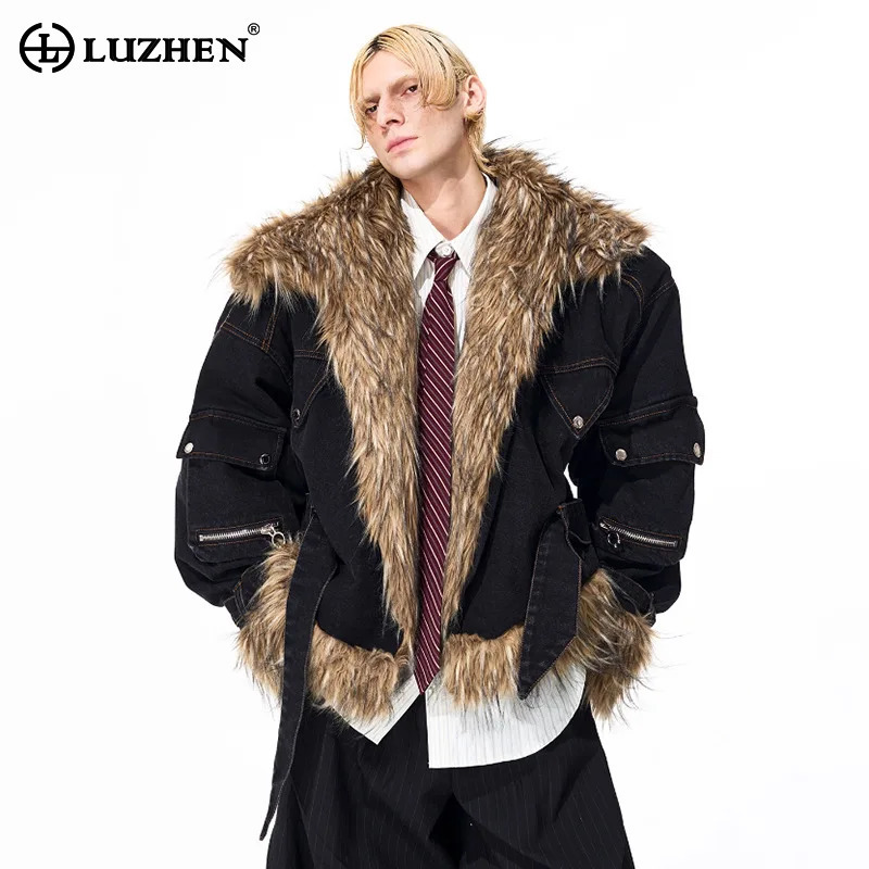 Winter Clothing Deals - LUZHEN Moda Personalizzata Pelliccia Sintetica Giunzione