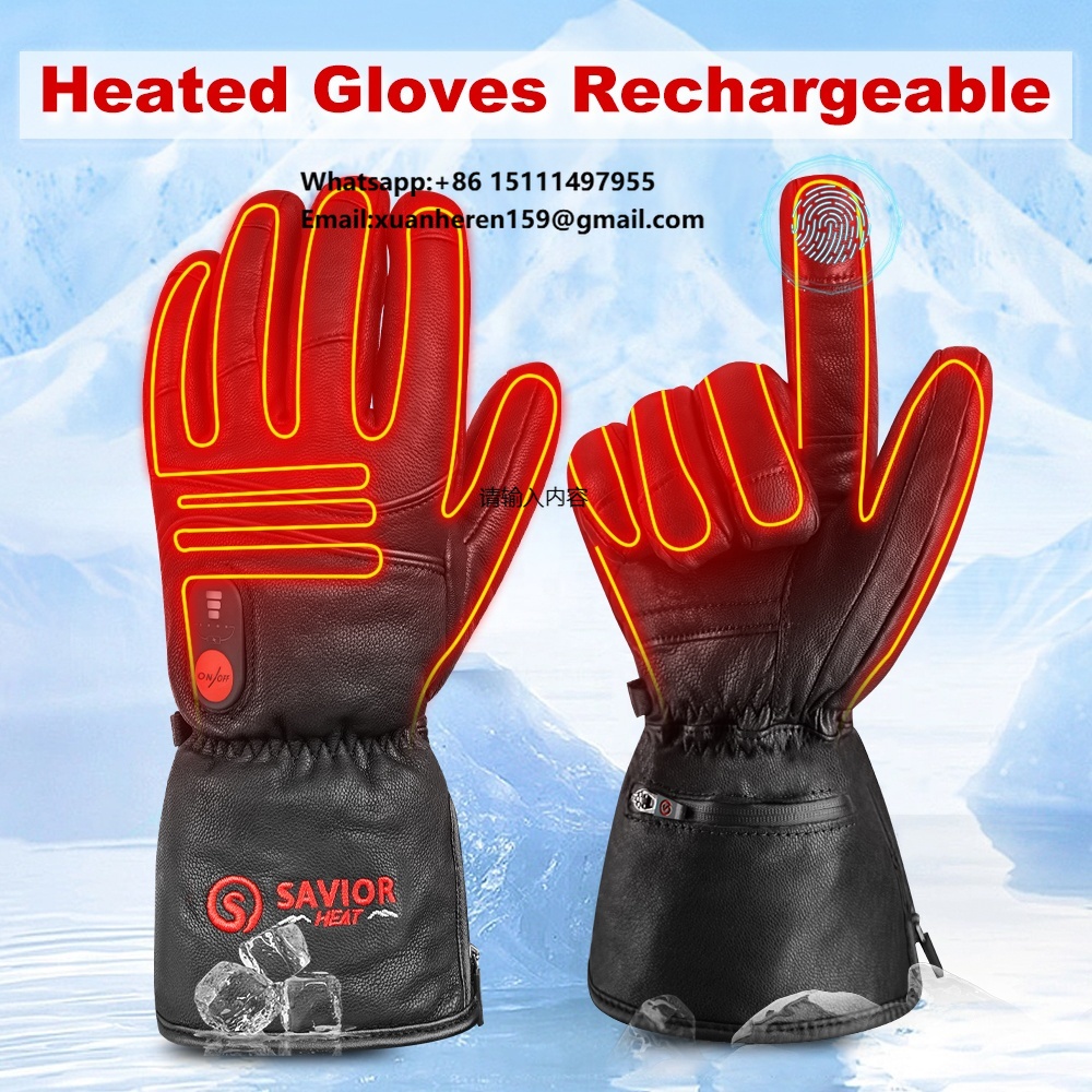 Heated Gloves Electric - Guanti Riscaldati in Pelle per Uomo