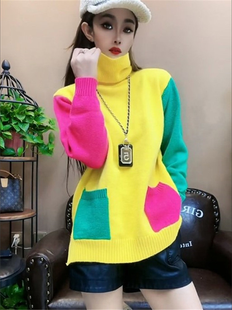 Winter Clothing Colors - Maglioni lavorati a maglia patchwork colori