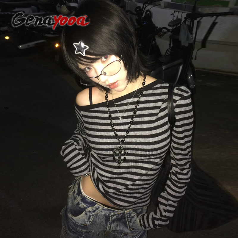 Winter Clothing Aesthetic - Genayooa T-shirt giapponese Y2k da donna