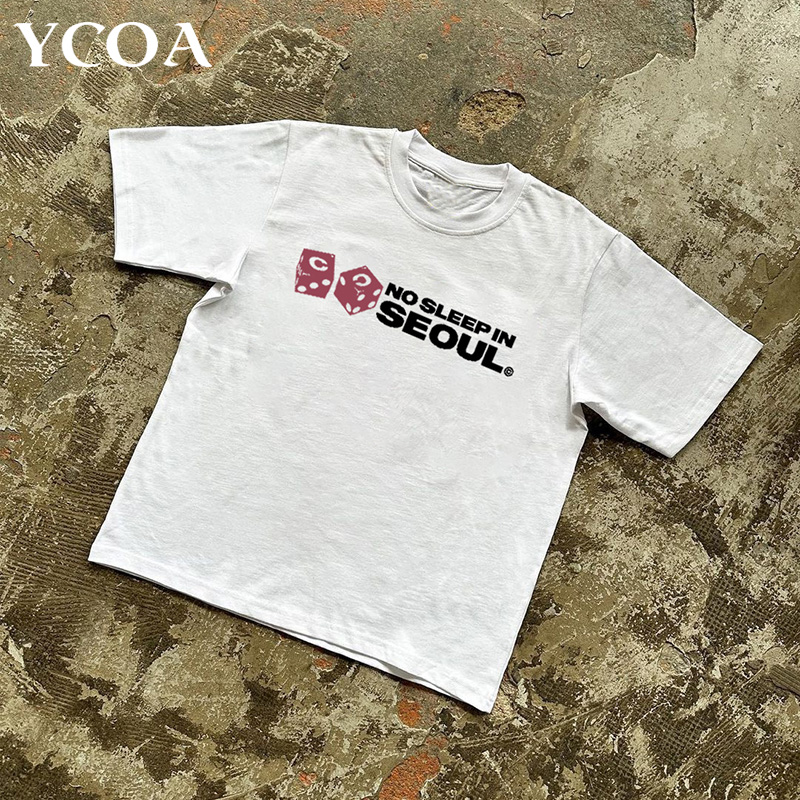 Winter Clothing Aesthetic - T-shirt da uomo in cotone oversize