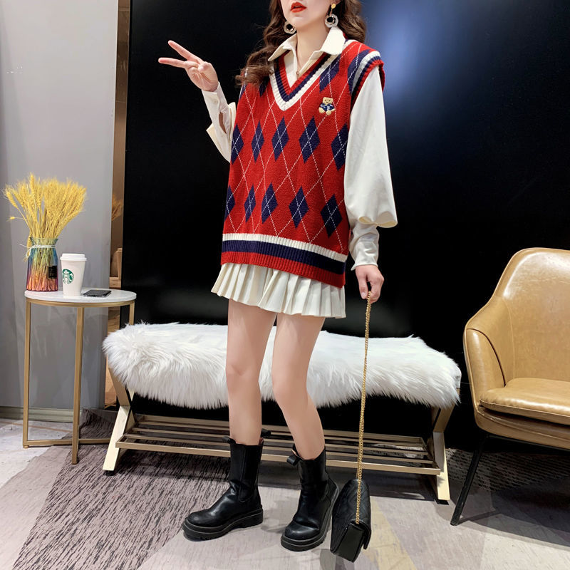 Gilet in maglia rossa per donn - Winter Clothing Aesthetic recensione e prezzo